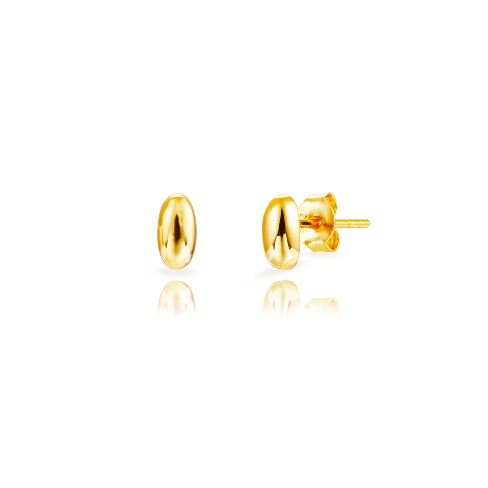 Boucles D'Oreilles Argent Lisse Boucles d'oreilles Ovale 6,5*3,5mm - Plaqué Or et Argent Rhodié