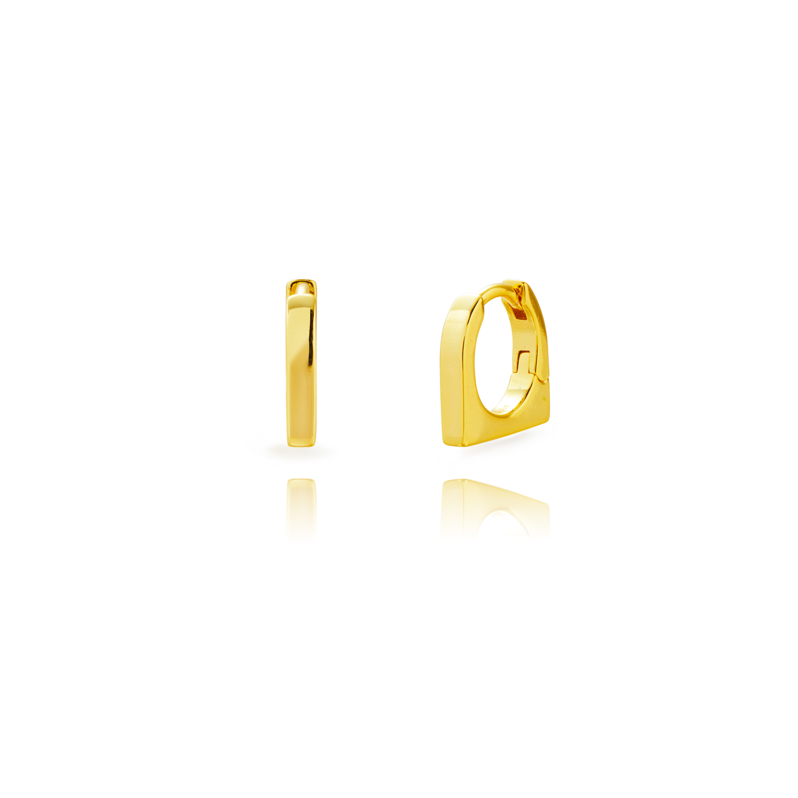 Silver Earrings Silver Earrings - Padlock - 10mm - Gold Plated and Rhodium Plated Silver