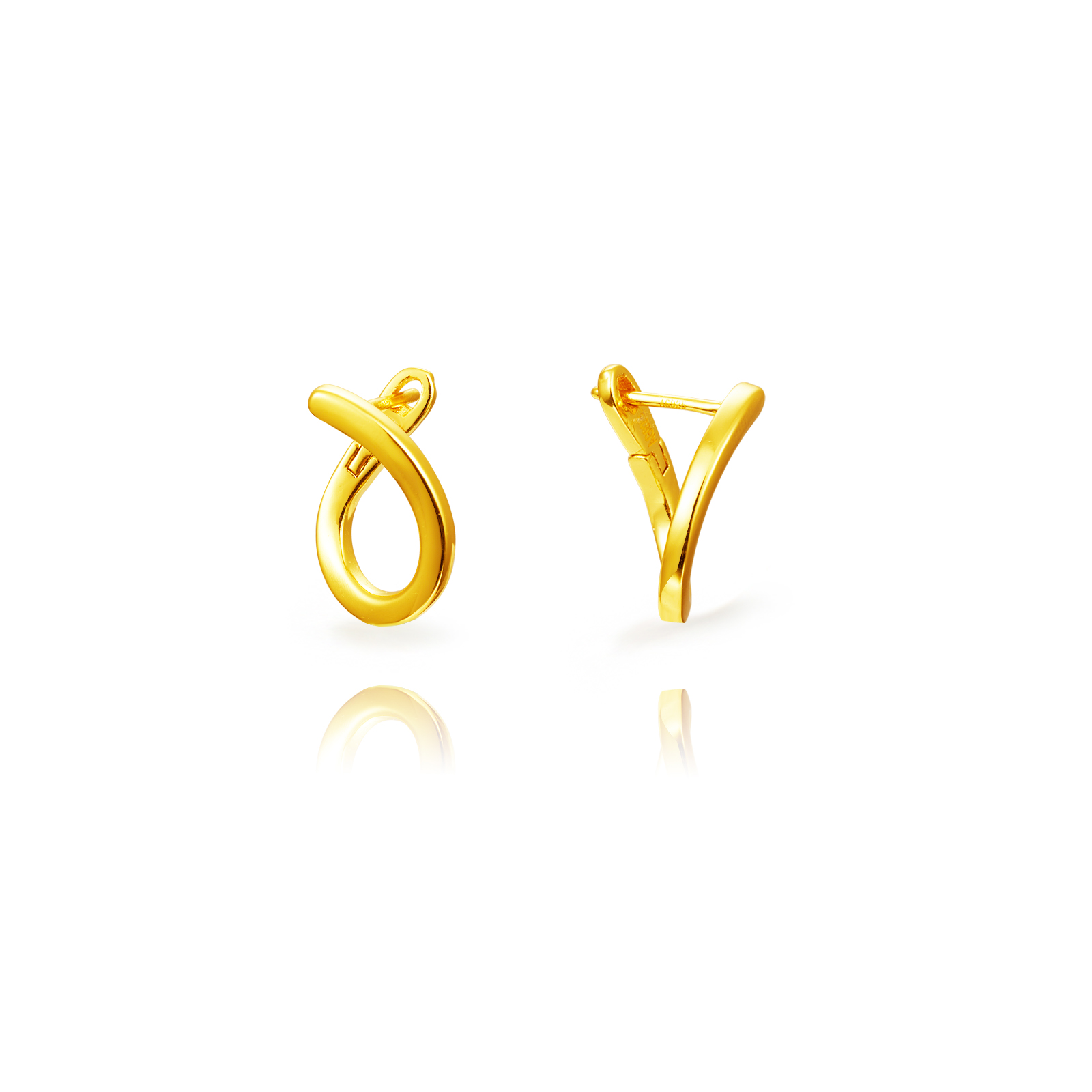 Pendiente Plata Lisa Pendientes Plata Lisa - 20 mm- Bañado en Oro y Plata Rodiada