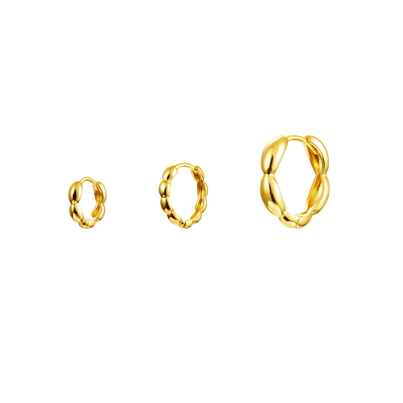 Pendiente Plata Lisa Pendientes Plata Lisa - Gota - 11,75 mm- Bañado en Oro y Plata Rodiada
