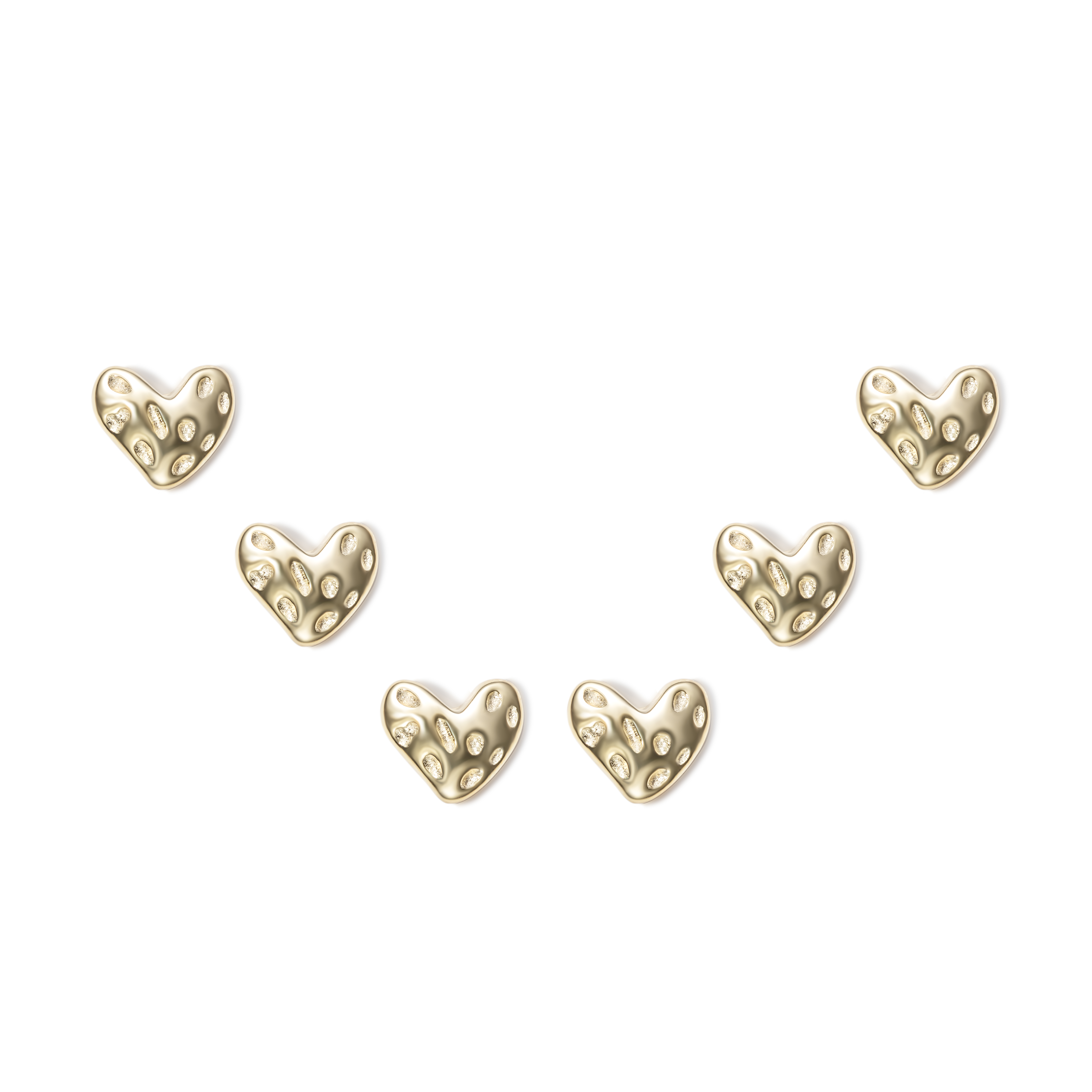 Pendiente Plata Lisa Pendientes Plata Corazónes - Pack de Tres - 5 mm - Bañado en Oro
