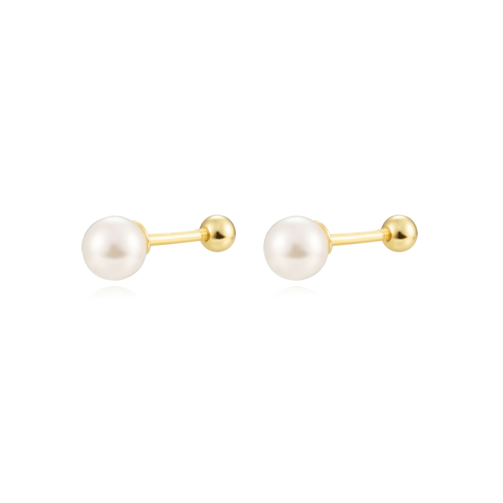 Novedades Piercings Perla 5mm - Ciere Rosca - Bañado Oro