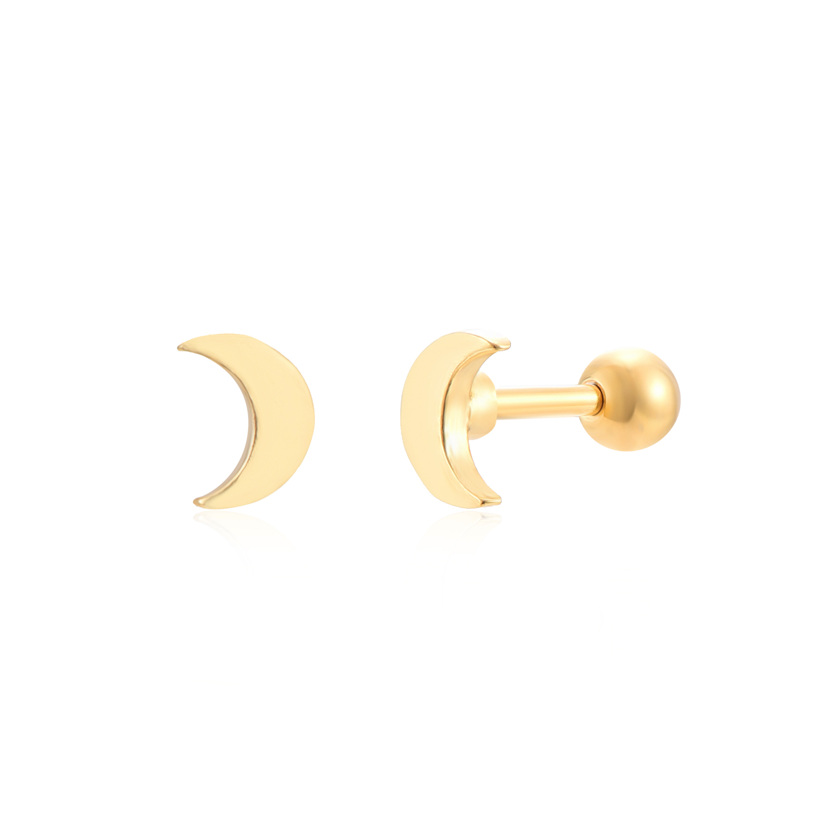 Neuheiten Stahlpiercings – Mond 5 mm – vergoldet