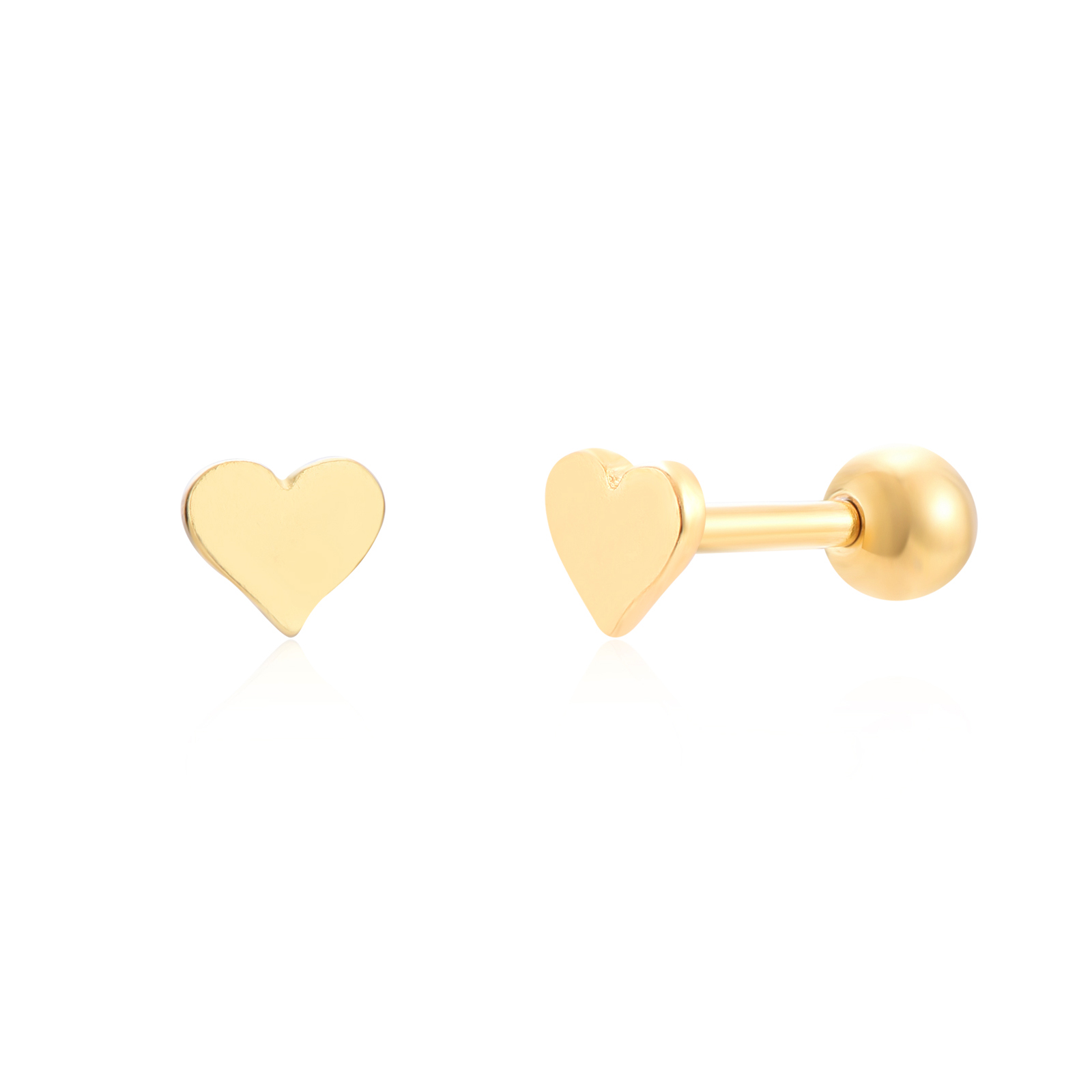 Neuheiten Stahlpiercings – Herz 5 mm – vergoldet