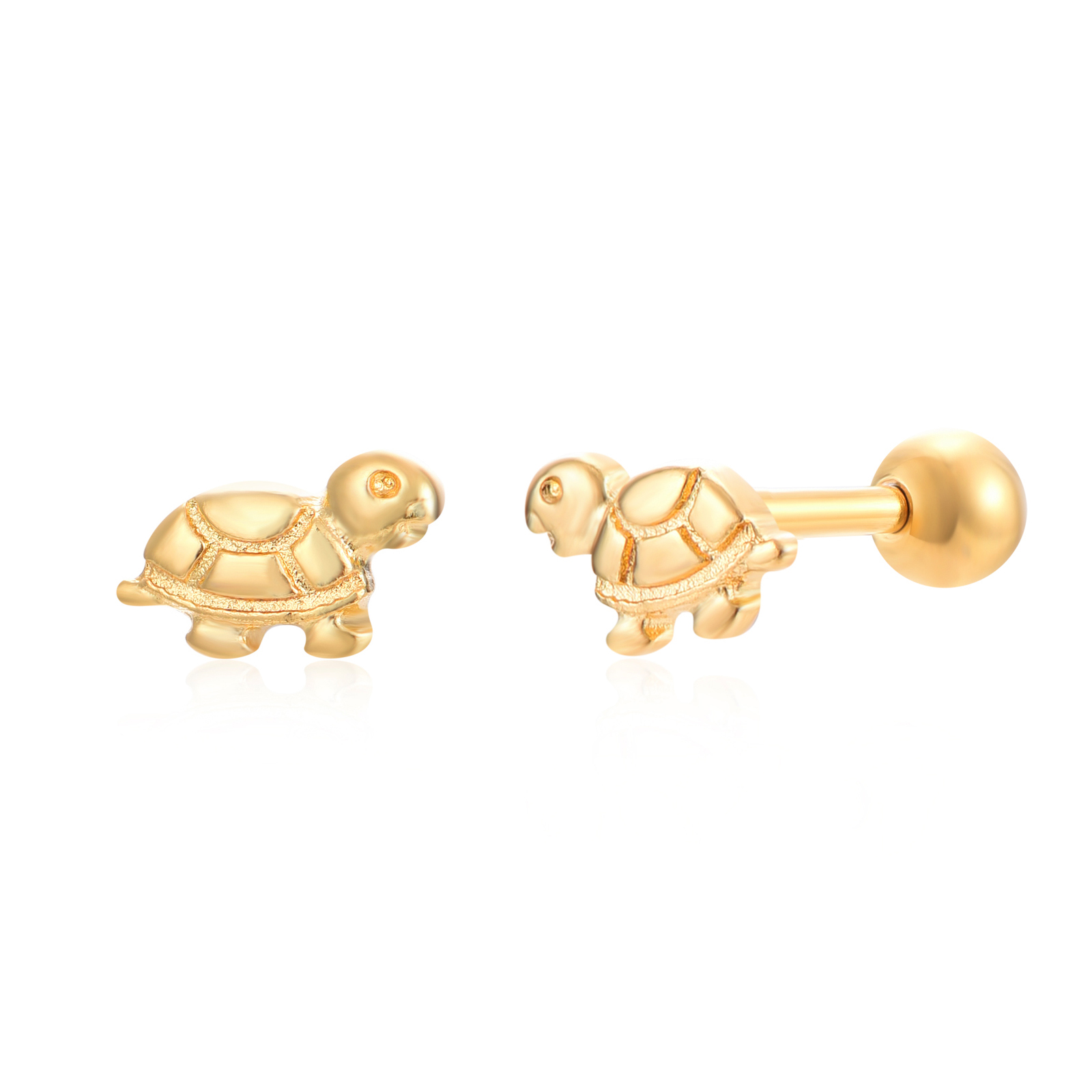 Neuheiten Stahlpiercings – 5 mm Schildkröte – vergoldet