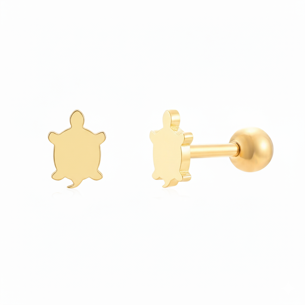 Novedades Piercing  Tortuga  - 5 mm - Acero Bañado Oro