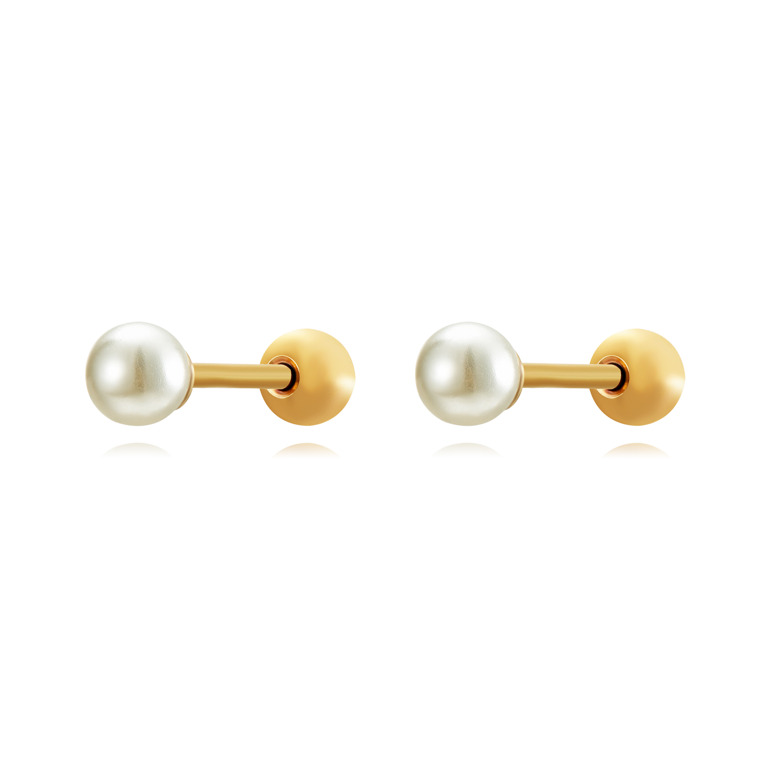 Neuheiten Stahlpiercings – 5 mm Perle – vergoldet