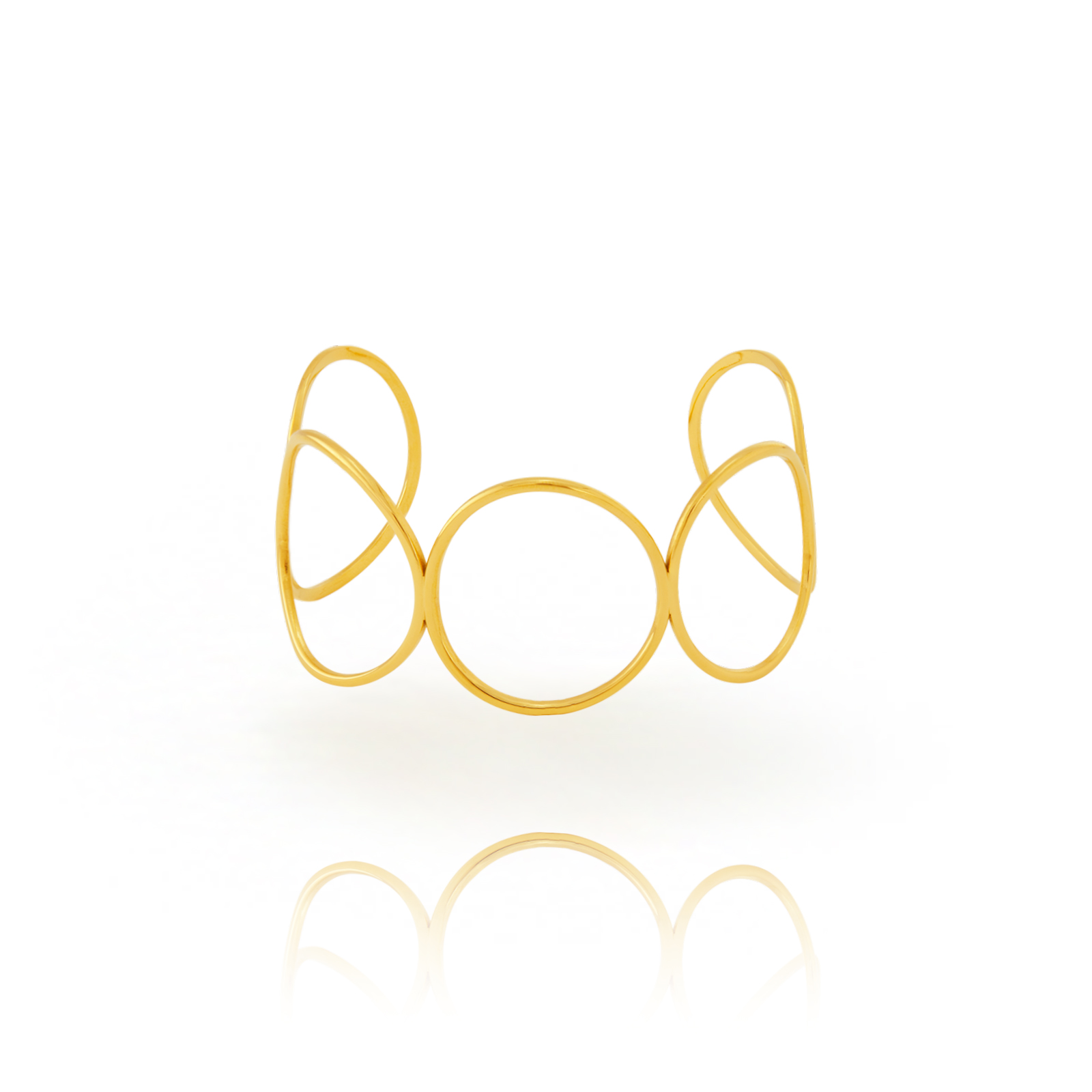 Pulsera Acero Liso Pulsera Circulo Acero -  Escalava - 65 mm  - Ajustable - Color Oro y Color Plata