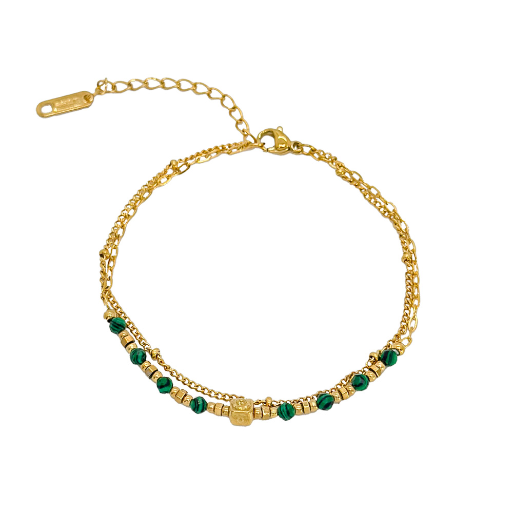 Pulsera Acero Mineral Pulsera Acero Mineral - Cubo -  17 + 4 cm - Color Oro