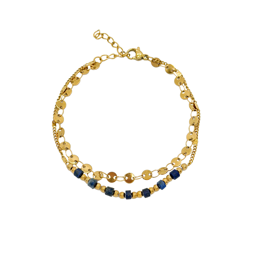 Pulsera Acero Mineral Pulsera Acero Mineral - Chapas -  17 + 4 cm - Color Oro