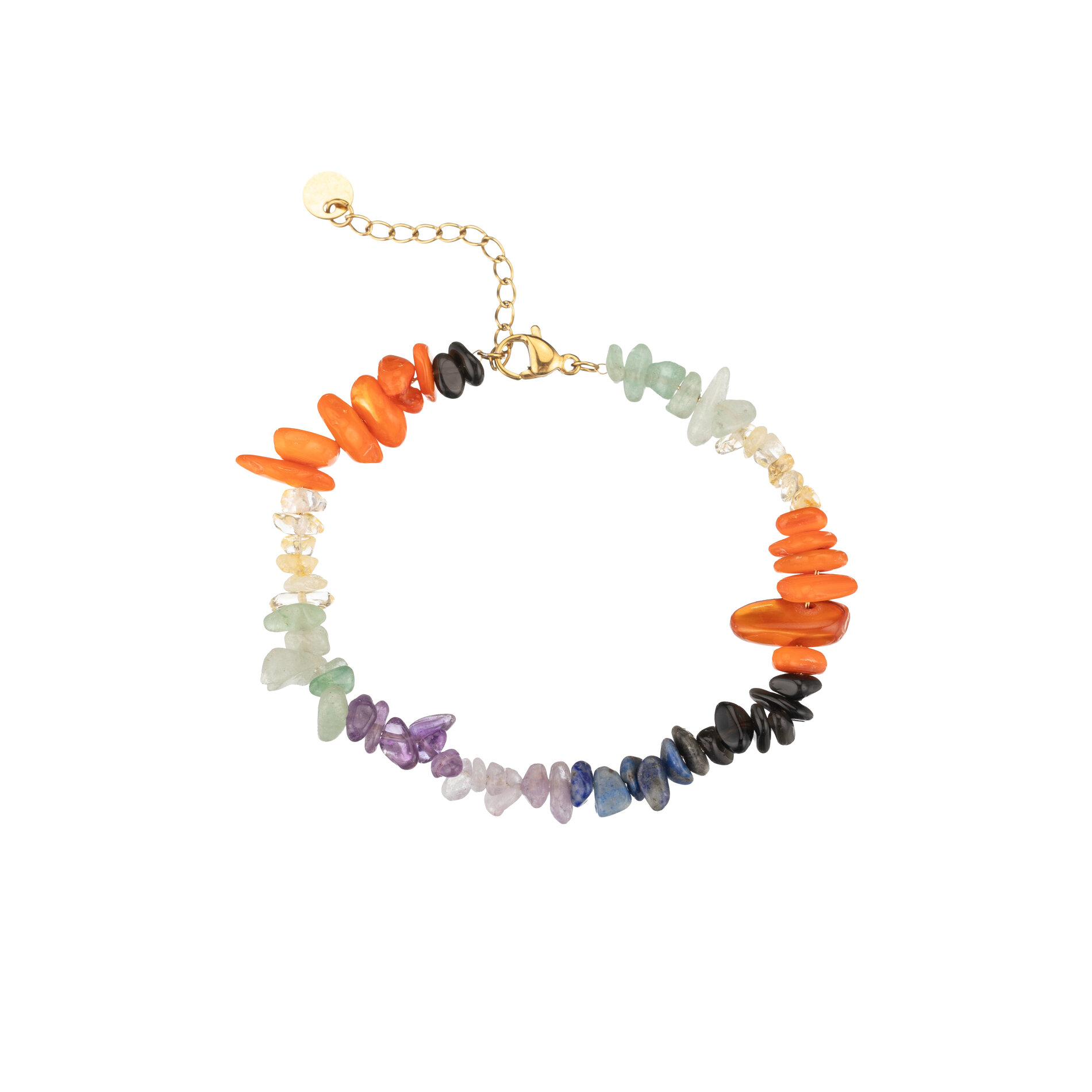 Pulsera Acero Mineral Pulsera Mineral Liso - Multi - 16 + 4 cm - Color Oro