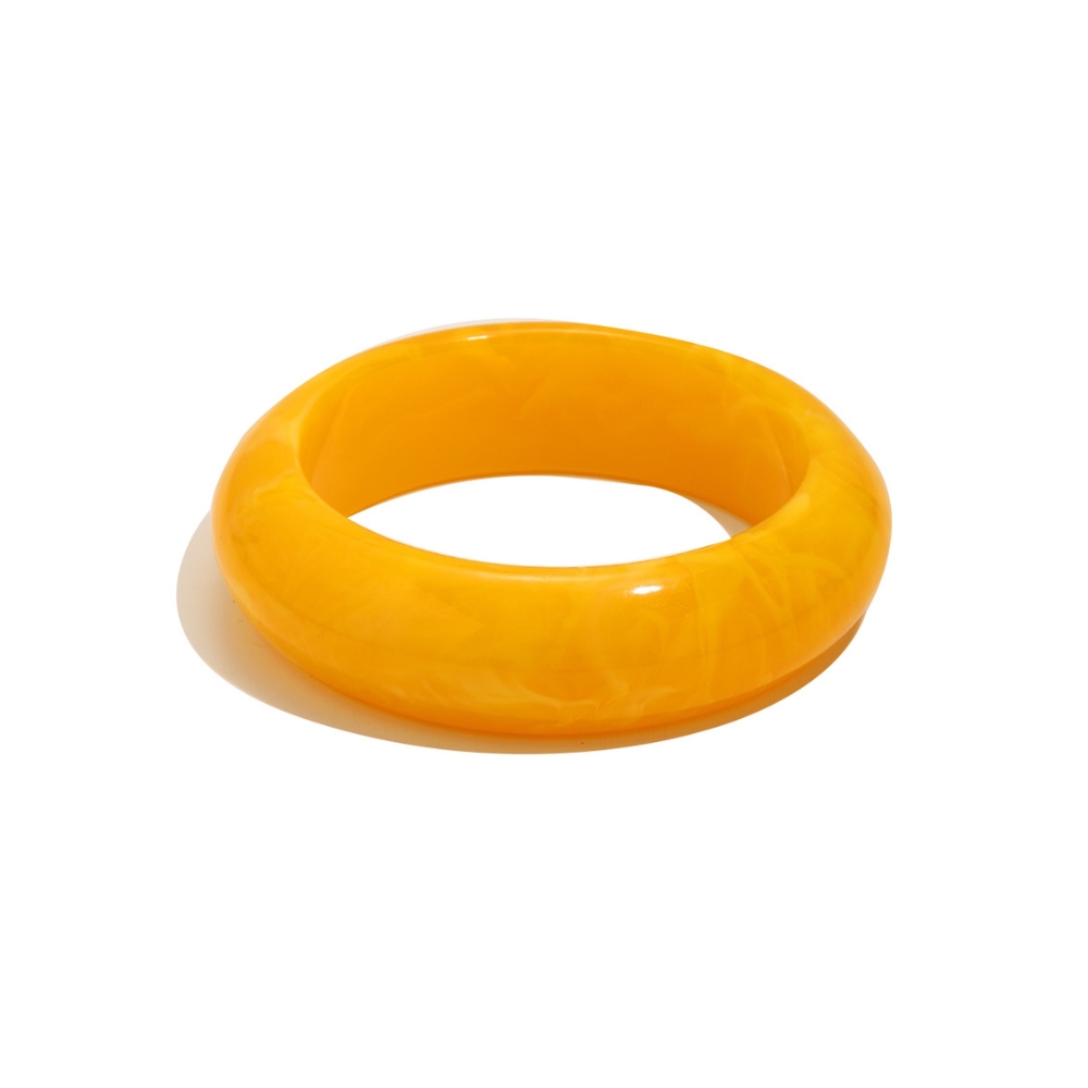 Pulsera Acero Mineral Pulsera Resina Lisa - Mineral - 82 mm - Color Amarillo