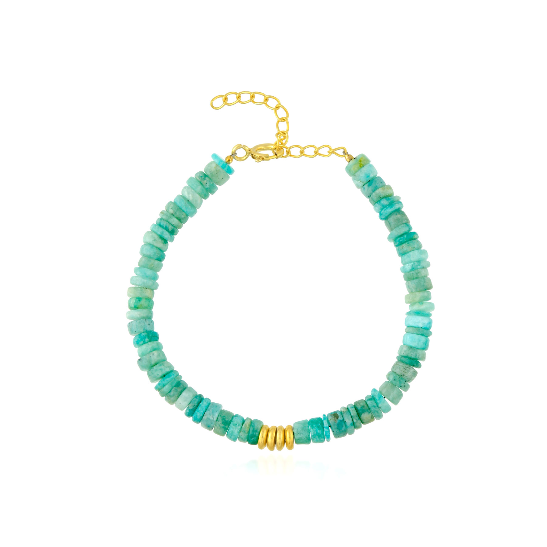 Pulsera Bronce Mineral Pulsera Bronce - Mineral 6 mm - 16+4 cm - Color Oro