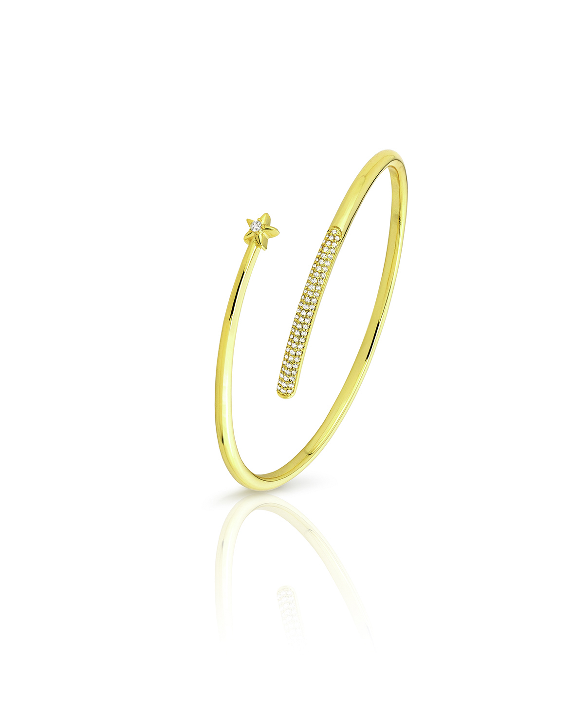 Pulsera Bronce Circonita Pulsera Esclava - Bronce Estrella 6mm - Bañado Oro