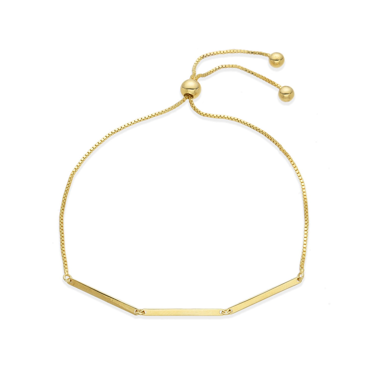 Pulsera Plata Lisa Pulsera Plata Cadena - Ajustable - Bañado Oro y Plata Rodiada