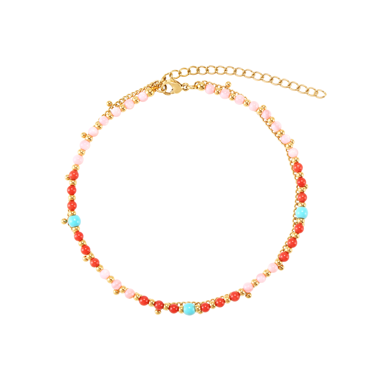 New Arrivals Simile Mineral Steel Anklet - 24+3cm - Gold Colour