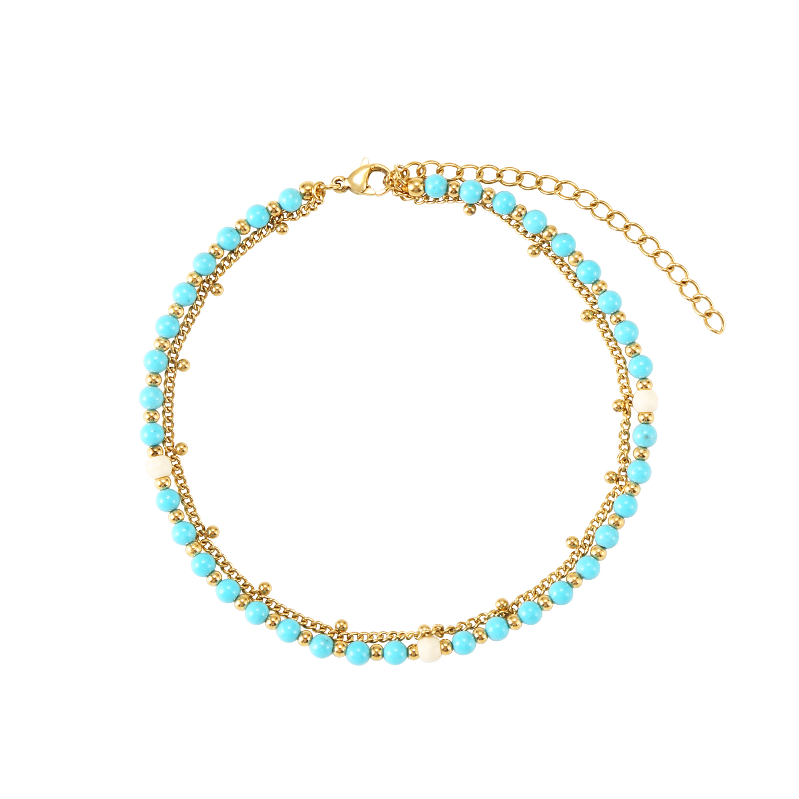 New Arrivals Simile Mineral Steel Anklet - 22+6cm - Gold Colour